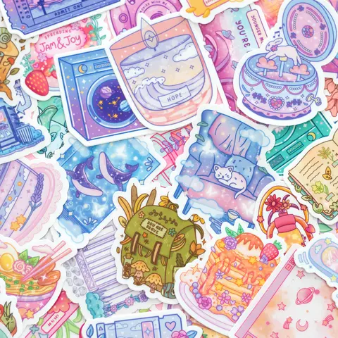 Vinyl Stickers Waterproof Colorful Cute Kawaii - Thick Durable Matte Finish - Varying Sizes - No Warranty Included