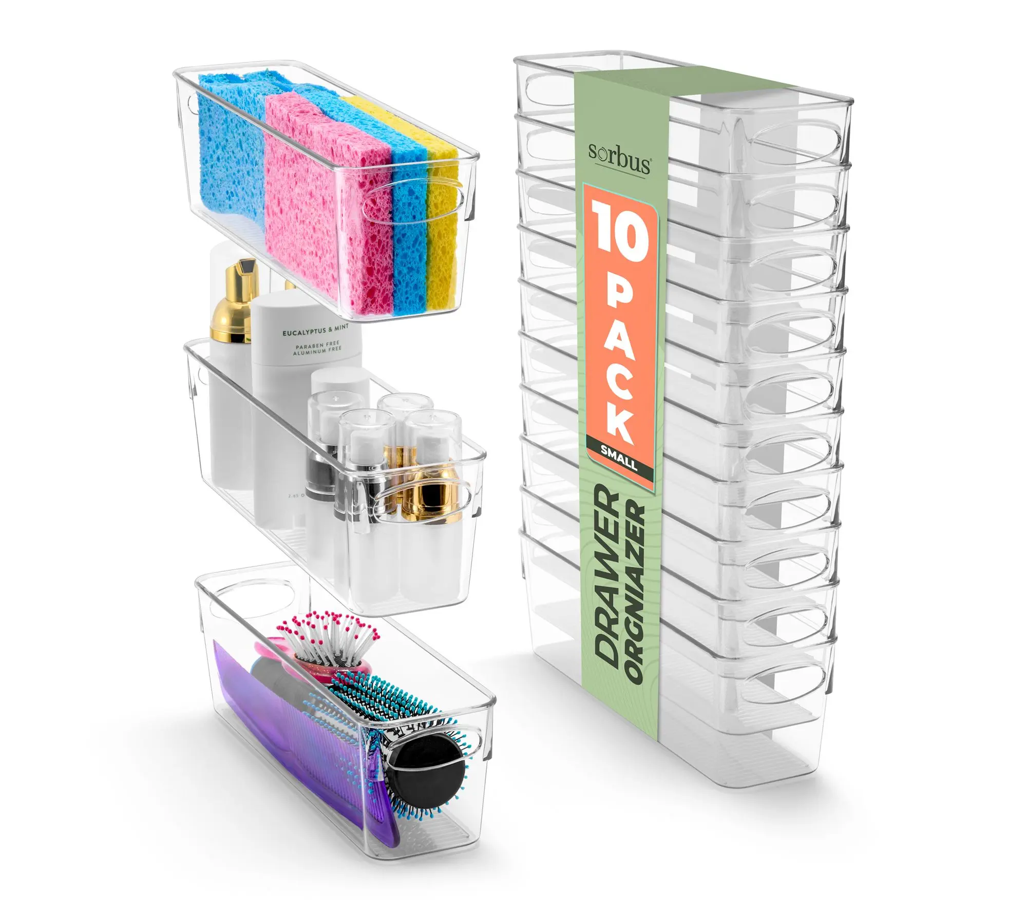 Sorbus Small Clear Storage Containers with Handle
