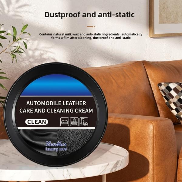 Multifunctional Leather Cleaning Paste - Deep Conditioner & Polishing Cream for Car Interiors, Furniture, and Shoes (Includes Sponge)
