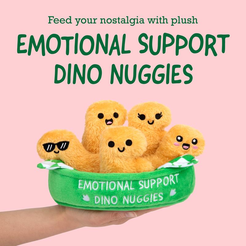 Emotional Support Dino Nuggies by Relatable, Cuddly Stuffed Animals and Dinosaur Toys, Great Valentine's Gift Ideas Kids, Includes 5 Dinosaur Plushies with Carrying Basket