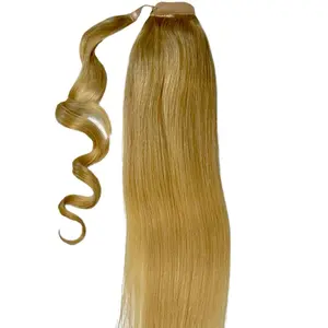Honey Blonde Ponytail Extension, 20Inch  Long Drawstring Ponytail Honey Blonde Pony Tails   Soft Human Hair   ponytail
