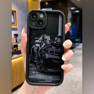 Phone case for iPhone 17 16 Pro Max 15 Plus 14 13 12 11  Air XR XS Cool Sports Car Pattern Full Body Protection Shockproof Soft Silicone Cellphone Cover Gift For Girls and Women
