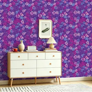 Seamless Peel-And-Stick Wallpaper, Graffiti Line Print, High-Definition 3D Design, Removable Wall Decor for Dorms & Bedrooms