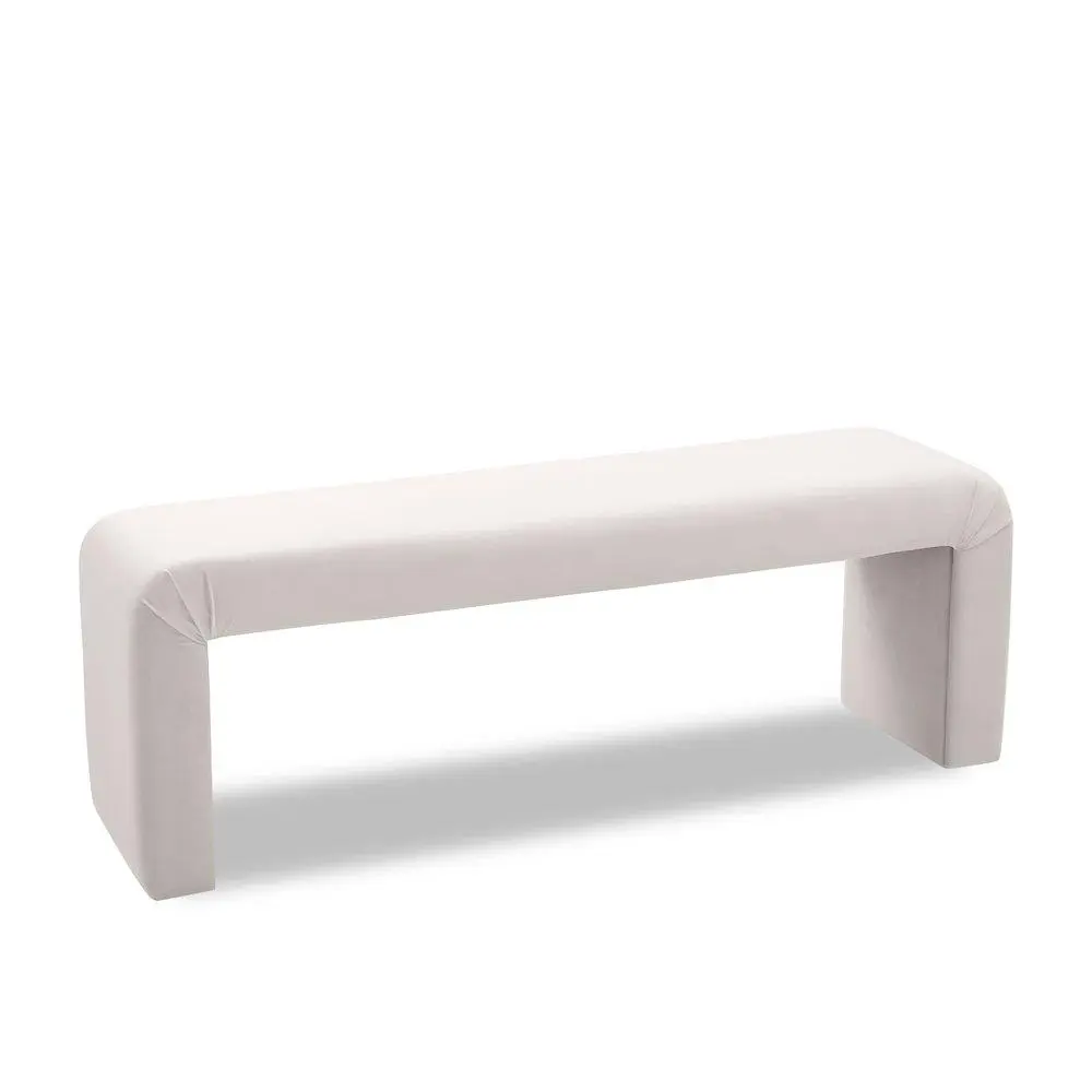 Minimalist Cream Velvet Bench