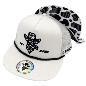 DE RANCHO COW PRINT HAT VAQUITA 2 (White) DR108