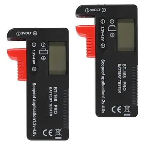 2 Pack  Tester,Digital LCD Universal  Tester (Model: Bt - 168 PRO), Portable  Checker  Tester for  AAA C D 9V 3.7V 1.5V Button Cell Household  Model