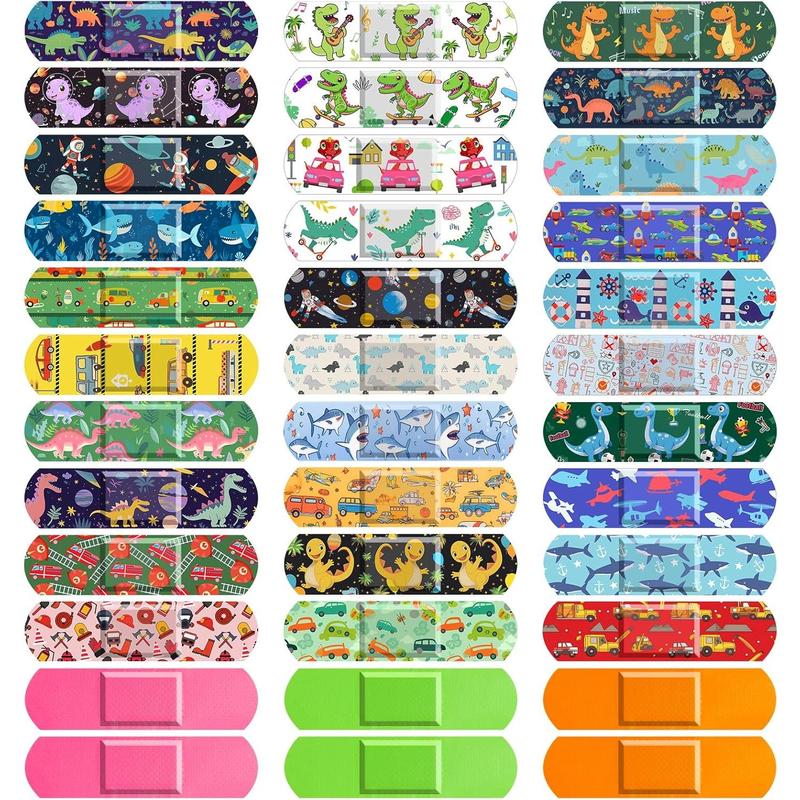 300 Pcs Adhesive Bandages, 33 Styles Kids Cartoon Bandages, Flexible, Colorful, Waterproof, Breathable, Protect Scrapes