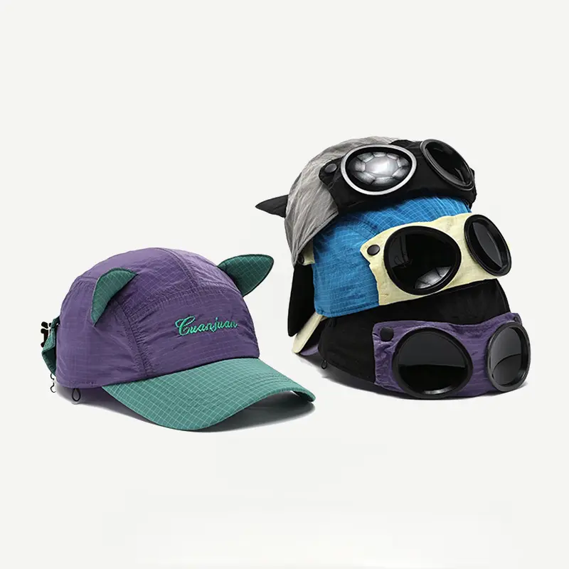 Cat Ear Sunglasses Pilot Hats for Men and Women Trendy Casual Quick-drying Baseball Cap