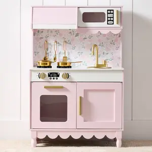 Best Choice Products Pretend Play Cottage Kitchen Wooden Toy Set for Kids w/ 5 Accessories, Oven