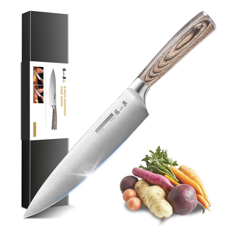 Deals for You Days Stainless Steel Western-Style Chef's Cutlery with Wooden Handle - Multi-Purpose Kitchen Tool for Fruit Preparation and Daily Cooking