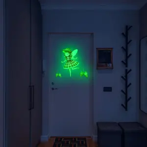 A set (30*40cm) of mushroom elf princess luminous wall stickers for decorating and beautifying festival home, living room, bedroom, and corridor background walls, YCG20163