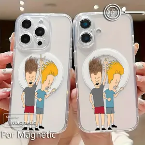 Funny TV Show Beavis & Butt-Head Phone Case Suitable foriPhone 17 E Air Pro ProMax iPhone16 15 14 Plus 13 12 11 X XS XR Transparent Magnetic Shockproof Soft TPU Back Cover