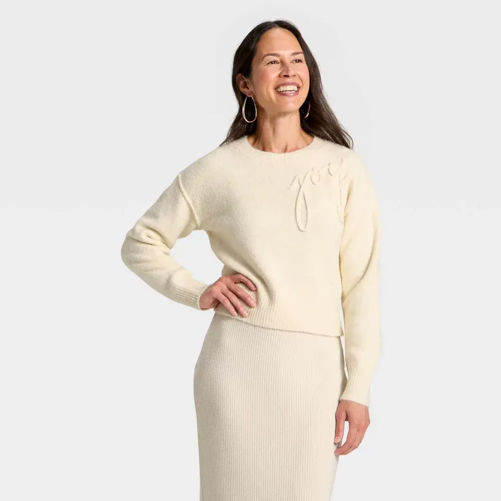 Women's Holiday Crewneck Pullover Sweater - Universal