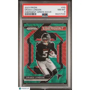 2023 Panini Prizm Emergent Drake London Green Wave #H9 PSA 8