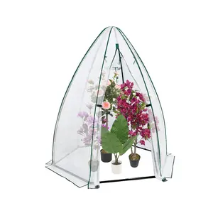 Portable Heavy Duty Hexagonal Greenhouse, Durable PE Cover, Zippered Door & Mesh Window - Protects Vegetables, Flowers, Fruits, & Herbs
