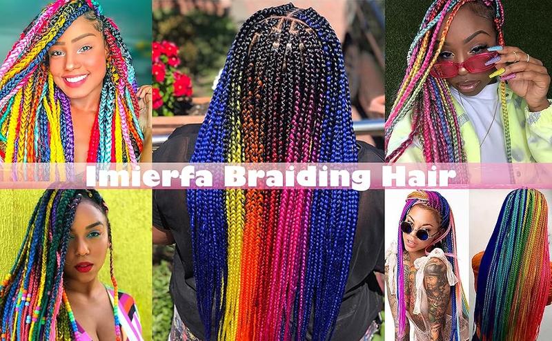 Pink Braiding Hair, Braiding Hair Extensions for Braids, 24 inch 100G/Pcs 3PCS, Synthetic Hair Bundles（Ash Pink