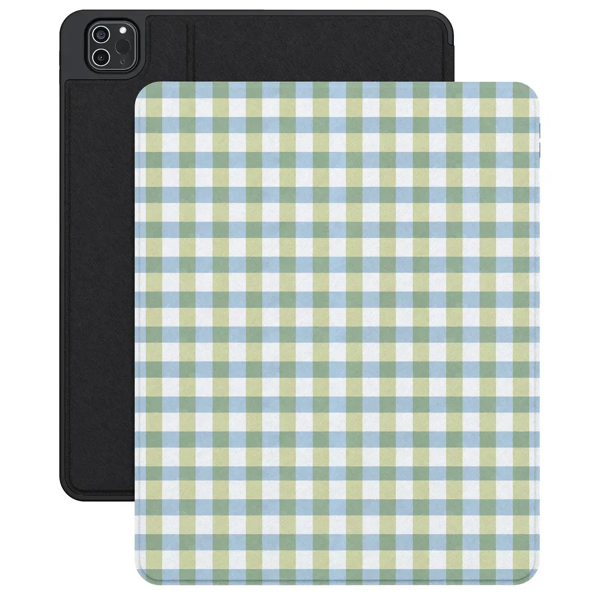 Casely iPad Case | Pastel Picnic | Blue & Green Gingham
