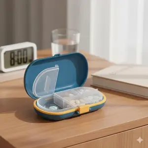 Portable Pill Organizer, Detachable Leak-Proof Weekly Medicine Box with Compartments for Pills & Tablets, Travel-Safe Moisture-Resistant Storage for Family, Outdoor, Daily Use