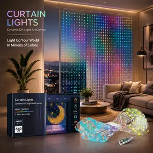 Smart RGBIC Curtain Lights, 400 LED App-Controlled Fairy Lights with Music Sync & DIY Mode for Bedroom Wall Decor