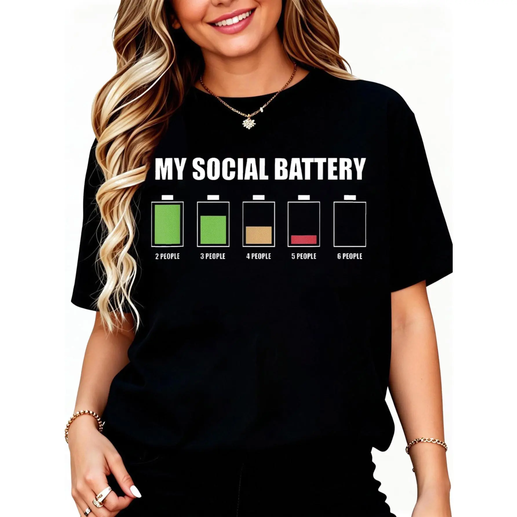 My Social Battery Low Energy Anti Social Funny Introvert T-Shirt