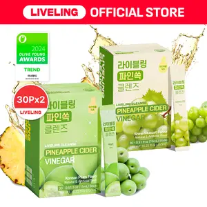 [Fullight Official] Liveling Daily ACV Cleanse Drink Sticks [2-Pack Duo] — No Added Sugar, Low-Calorie & On-the-Go Sticks — Helps Support Digestion & Post-Meal Comfort — 60 Sticks Total