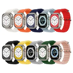 10 Pack Ocean Band Compatible with Apple Watch Series 10 46mm 42mm, Double Buckle Silicone Sport Strap for iWatch Ultra 2/1 49mm, Series 9 8 7 6 5 SE 45mm 44mm