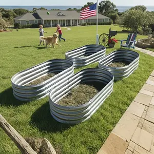 Galvanized Raised Garden Bed 2 Sets, 4 By 2 Feet Lightweight Planter Boxes Outdoor With Easy Assembly