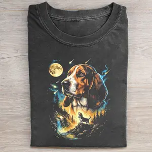 Comfort Colors Basset Hound To The Moon T-shirt, Vintage 90s Funny Edgy Dog Meme Tee, Unisex Fit Design, Casual Streetwear, Gift for Dog Lovers