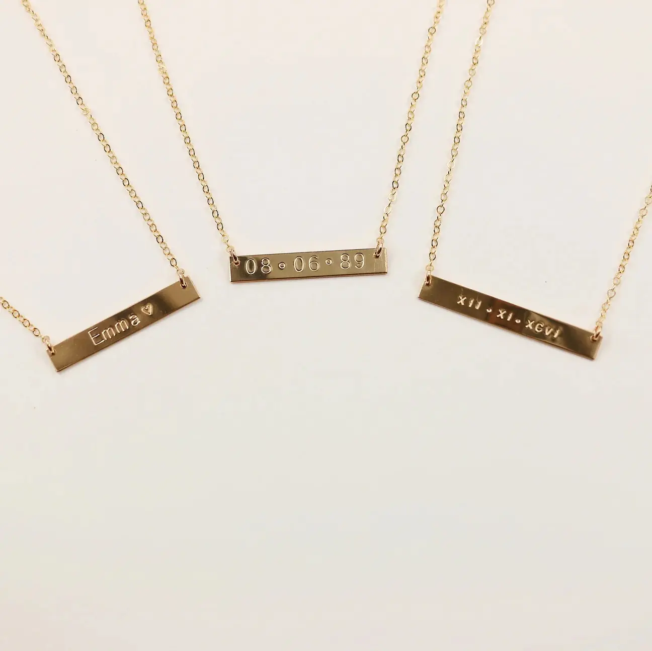 [READ NOTE] Classic Bar Necklace 1.5" | Hand-stamped Personalized Necklace