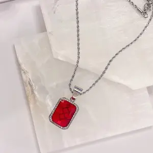 SILVER RUBY JEWEL MINI necklace