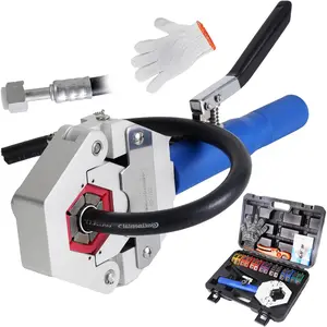 Hydraulic Hose Crimper AC Crimping Tool for Barbed and Beaded Hose Fittings, Air Conditioning Repaire Ac Hose Crimper with 7  Set( BC-71500)