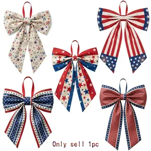 1pc Independence Day Festival Decoration Bow Hanging Ornament, Window Stair Living Room Decor, Printed Bow, Party Gathering Decorations