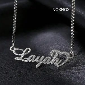 Personalized Name Necklace For Women – Custom Stainless Steel Heart Letter Pendant Minimalist Gift