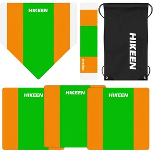 5 Piece Baseball & Softball Base Set, Throw Down Rubber Bases for Baseball Softball Kickball with Home Plate for Backyard Field Practice