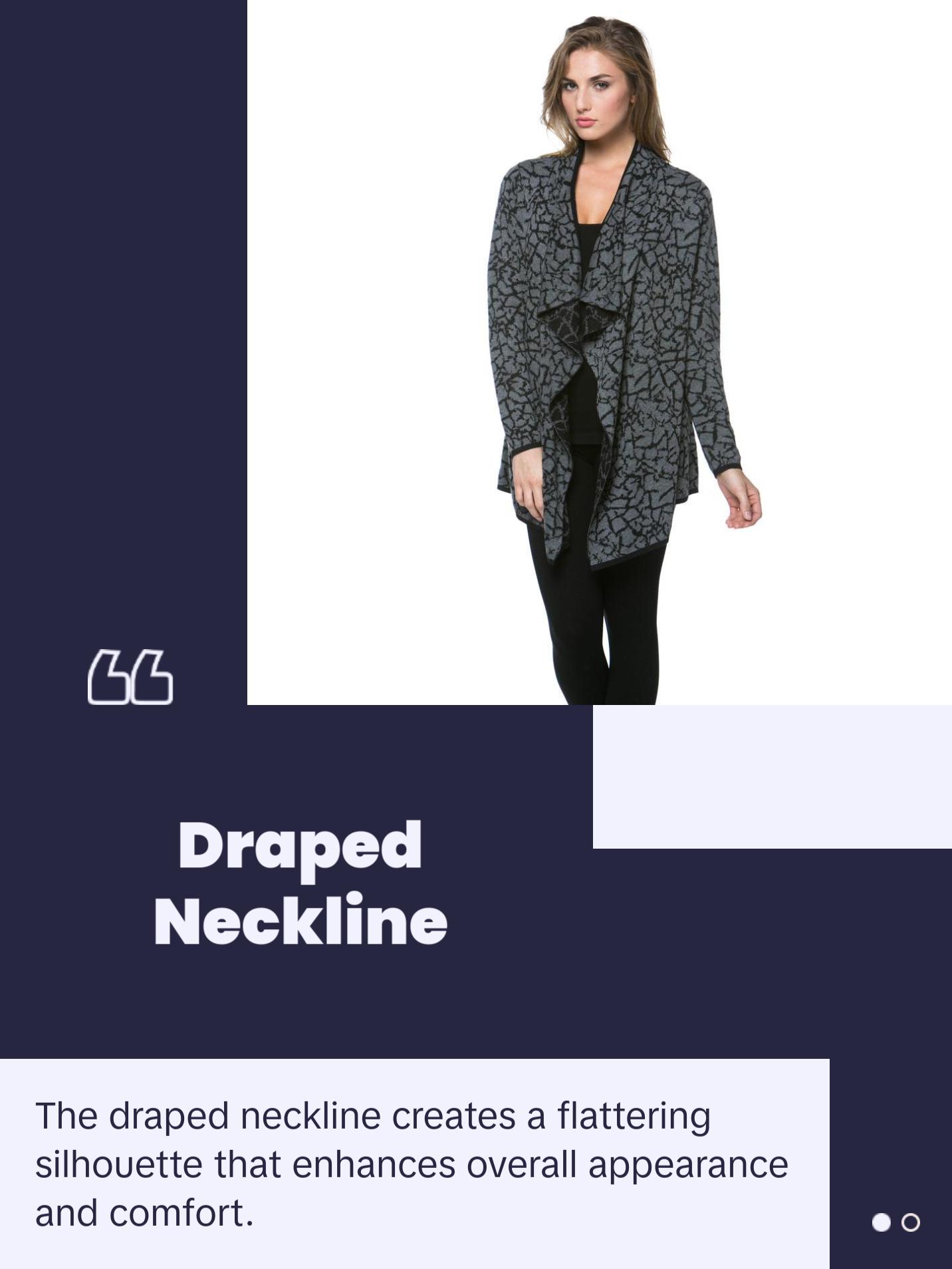 CRD-02352 Women's Knitted Cracked Print Draped Open Front Cardigan
