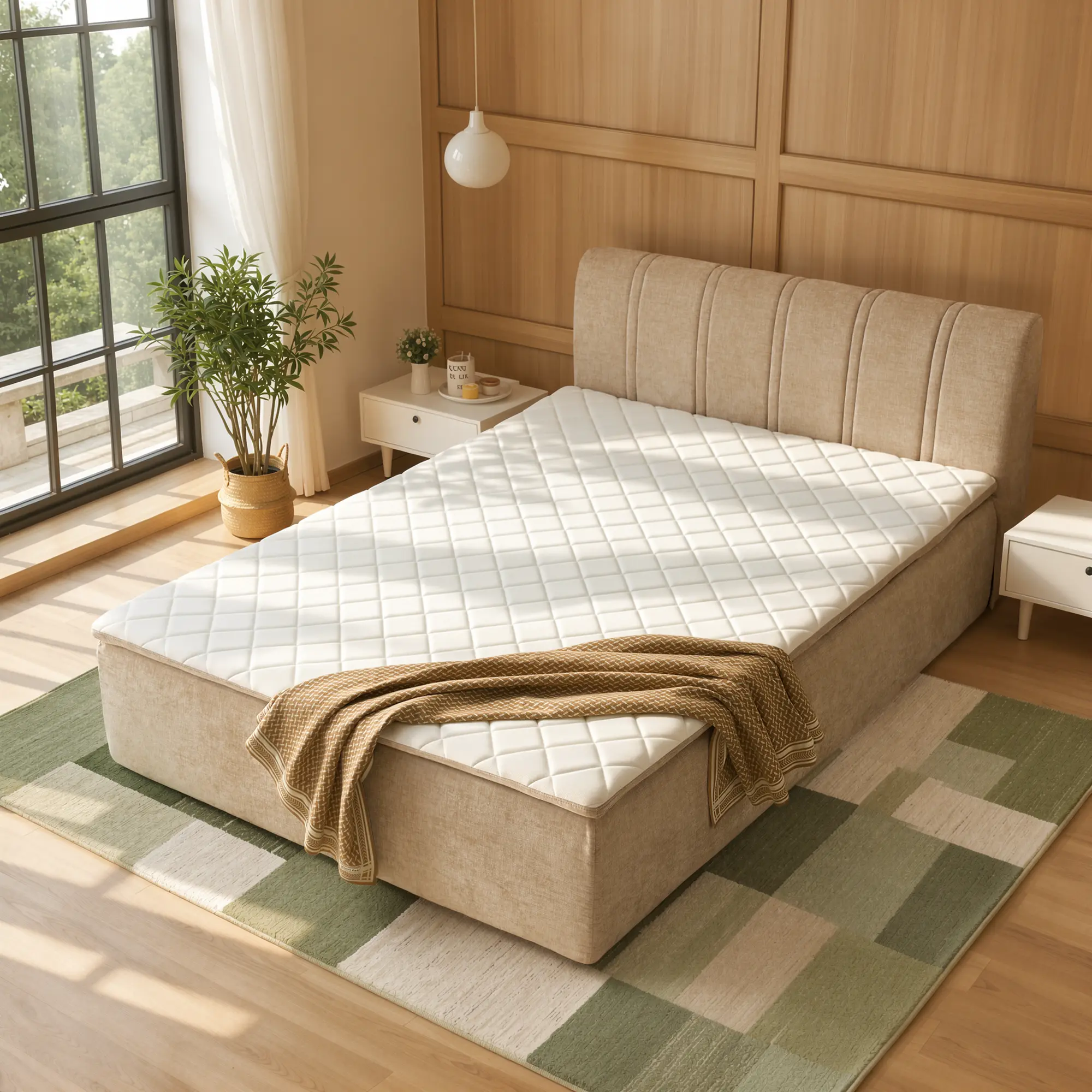 Weaxty High Resilience Foam Compressed Bed with Headboard, Complete Assembly 3 Size Thicker Mattress&Headboard, Provides Cool Sleep and Pressure Relief, Medium Firmness Level, No Assembly Needed