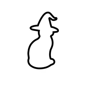 Sitting Cat with Witch Hat Cookie Cutter - Halloween Cat Cupcake Topper - Cat Lover Cookie - Halloween Witch Cookie Cutter - Halloween Party