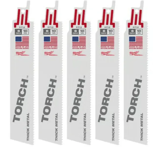 Milwaukee 48-00-8712 6" 10 TPI TORCH™ SAWZALL® Blade for Thick Metal (25 PK)
