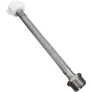 8 inches 7/8 male to 7/8 female Extension Hose Flexible Toilet  Line Connector Braided Stainless Steel Metal Solid for hard access Seat T Adaptor Handheld  Bidet Hand Easy to Tight