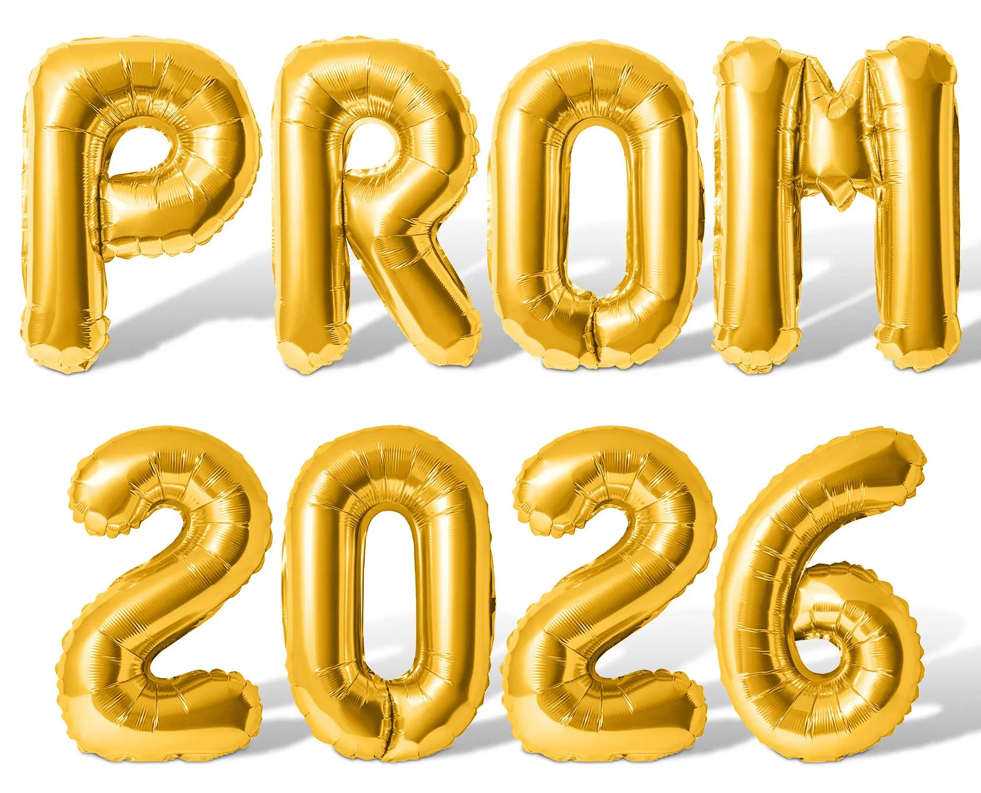 Letter & Number Balloons - PROM 2026 16" Inch Alphabet Letters Foil Mylar Balloon Promenade Party Banner
