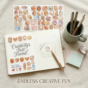 High-Quality Pressed Stickers for Scrapbooking & Notebooks, Perfect Decorative Elements for Phones & More, Durable Design