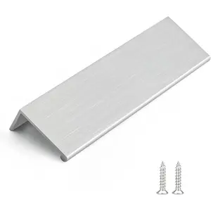 10 Pack 5 INCH Brushed Nickel Cabinet Pulls, Finger Edge Pulls for Kitchen Cabinet, 128mm Cabinet Finger Pulls