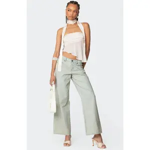 Edikted Women's Lannah Textured Low Rise Jeans
