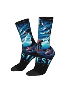 1 Pair Valentine's Day Hip Hop graffiti Retro Celeste Mountein Crazy Men's compression Socks Unisex Harajuku Pattern Printed Ramadan Funny Novelty Happy Crew Sock Novelty Appeal Streetwear Menswear