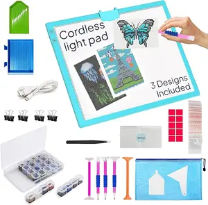 iVyne Rechargeable A3 Light Pad for Diamond Painting & Art Projects LED Light Board with Diamond Art Accessories Ultra Thin Portable Diamond Dot Light Board Perfect for Artists Blue