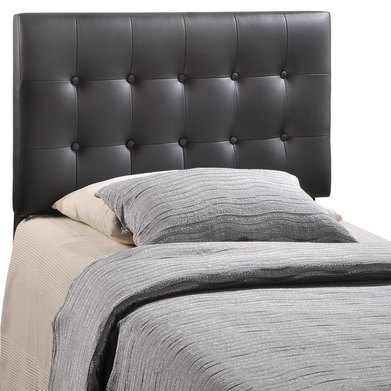 Modway Emily Twin Upholstered Vinyl Headboard in Black