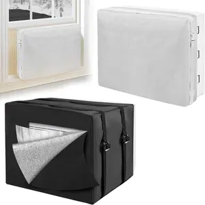 Insulation Window Air Conditioner Covers Set for Outside & Inside - Winter AC Cover with Windproof Straps, Unit 27.5''W * 18.5''H * 22.5''D & Indoor Unit 27.5''W * 20''H * 3.5''D