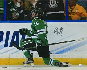 Brock Boeser North Dakota Fighting Sioux Autographed 16" x 20" Goal Celebration Photograph - Fanatics Authentic Certified