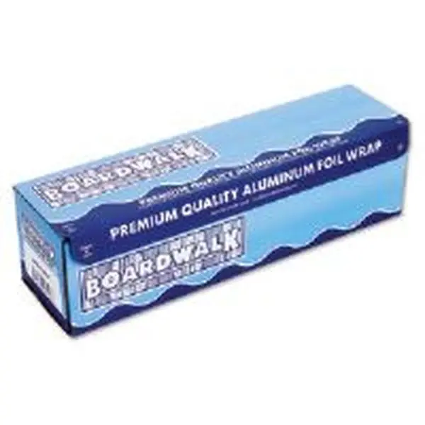 BWK 7120 Heavy-Duty Disposable Tin Foil Roll Cookware - 20 Micron Thickness, 12 in Width, 500 ft Continuous Roll with Cutter Box, Durable Silver Kitchenware for Cooking