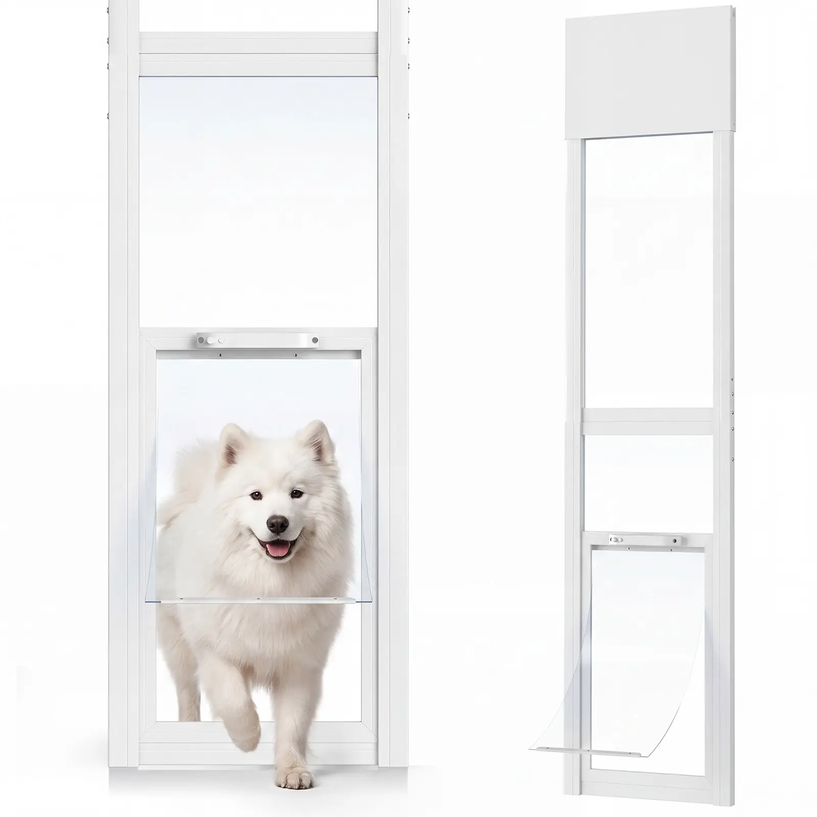 SLSY Sliding Glass Door Dog Door for Dogs Cats, Lockable Pet Door Insert for Patio Doors, No Drilling Required, Adjustable Height, Easy Installation tiktokshopbacktoschool